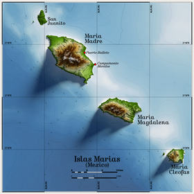 Carte des îles Marías.