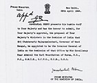 Jawaharlal Nehru's proposal to King George VI that Rajagopalachari should be the next governor-general of India