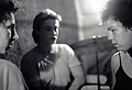 Kiki, Petra & Menusch bei einer Band-Probe im August 1979