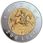 200 litas commemorative coin dedicated to the 750th anniversary of Mindaugas' coronation