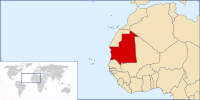 Locatie van République Islamique de Mauritanie / Al-Jumhuriyah al-Islamiyah al-Muritaniyah / الجمهورية الإسلامية الموريتانية