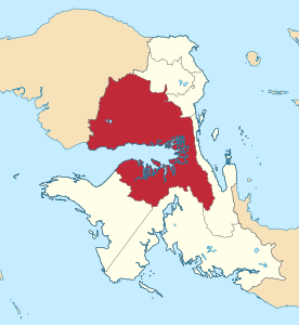 Peta Kabupaten Teluk Bintuni di Papua, Indonesia