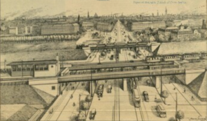 1931年时的车站，作者：Franz Šedivý