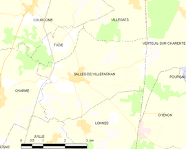 Mapa obce Salles-de-Villefagnan