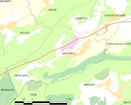 Mapa obce Marchaux