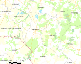 Mapa obce Bélâbre