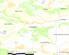 Mapa obce Montcarra