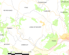 Poziția localității Lissac-et-Mouret