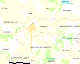 Mapa obce Villeréal