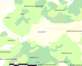 Mapa obce Avocourt