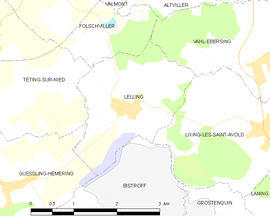 Mapa obce Lelling