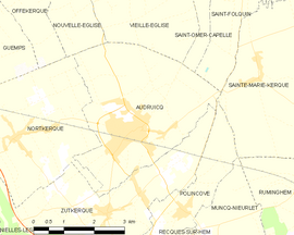 Mapa obce Audruicq