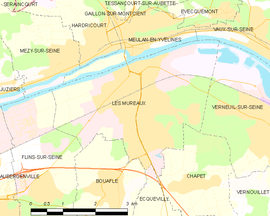Mapa obce Les Mureaux