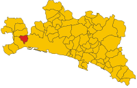 Locatie van Mele in Genua (GE)