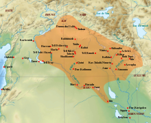 Extension approximative du royaume médio-assyrien entre la fin du XIIIe et le début du XIe siècle.