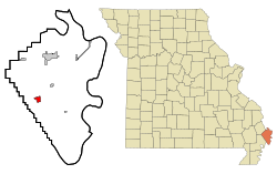 Location of East Prairie, Missouri