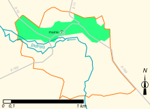 Vue d'une carte indiquant les routes d'une commune