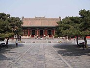 Chongzheng Hallin, keisarillisen Mukdenin palatsin päärakennuksen, julkisivua.