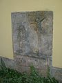 Grabplatte eines Fuhrmannes von 1580 (bis 2011 in der Außenwand der Kirche)