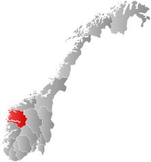 Sogn og Fjordane'in Norveç'teki konumu