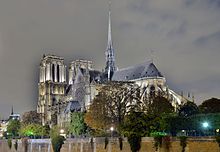 Notre-Dame de Paris: Christianity is still the largest religion in Western Europe (71% in 2018). Notre-Dame de Paris from the Pont de l'Archeveche by Night.jpg