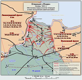 mapa s vyznačením pohybu vojsk během operace