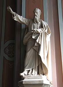 Statua de San Paul de Ludwig Moroder tla dlieja de San Durich a Urtijëi