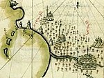 Η Άρτα με τα τζαμιά σε χάρτη του Πίρι Ρέις.