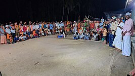 Documentary team with village people during Purusha Vesha