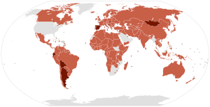 Countries that committed to the right to food by ratifying the International Covenant on Economic, Social and Cultural Rights (160):
Ratified the Optional Protocol to the ICESCR (8)
Ratified the ICESCR (160)
Note: All parties to the optional protocol are also member to the covenant. Right to Food World Map-ICESCR adoption.svg