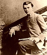 Robert Ford in an undated photograph with the weapon he used to kill Jesse James.