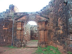 Church from the Indian settlement of San Ignacio Mini Ruinas 030.jpg