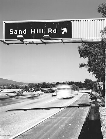 Sand Hill Road sign from 280 north. "KTVC...