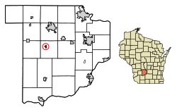Location of Loganville in Sauk County, Wisconsin.