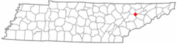 Location of Blaine, Tennessee