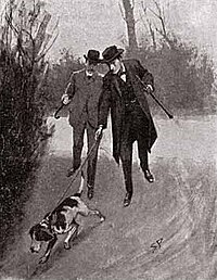 Holmes och Watson använder en spårhund för att finna den försvunne rugbybacken.