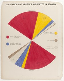 Circle graph shows percentage of African Americans and whites in various occupations. The Georgia Negro - Occupations of Negroes and whites in Georgia.tif