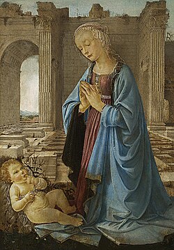 Virgjëresha duke adhuruar Krishtin Fëmijë, e quajtur Madonna Ruskin.