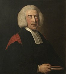 Painted half-length portrait of Thomas Fothergill, wearing an academic gown and clerical tabs, and a wig
