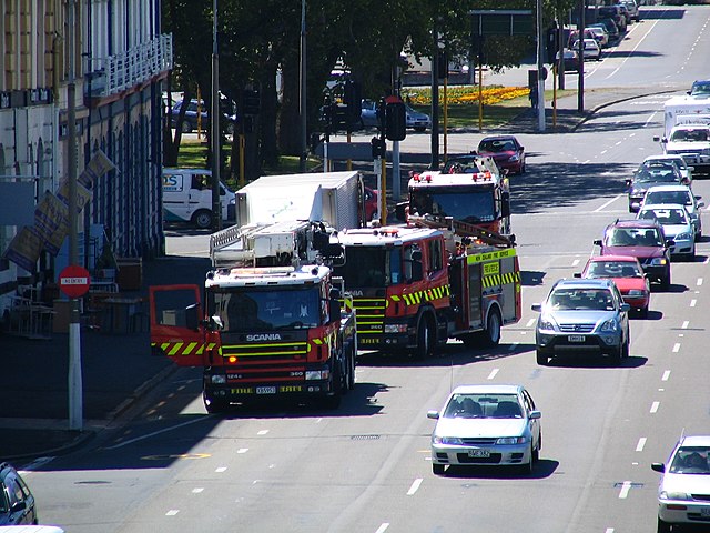 FileThree Scania fire engines Dunedin New Zealand