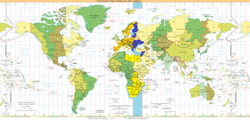 Carte du fuseau horaire.