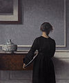 Interior with Young Woman Seen from the Back, Vilhelm Hammershøi
