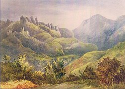 "Vista de las Monjas de Atotonilco" obra de François Mathurin Adalbert (1832).
