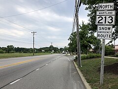 MD Route 213 North in Chestertown 2022-06-22 15 51 53 View north along Maryland State Route 213 (Washington Avenue) at Maryland State Route 291 (Morgnec Road) in Chestertown, Kent County, Maryland.jpg