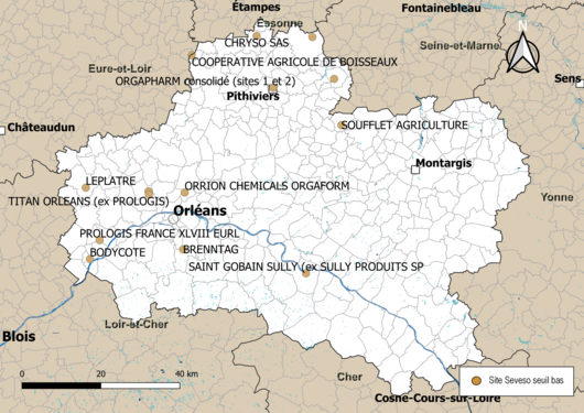 Carte des sites « Seveso seuil bas ».