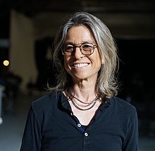 Amy Scholder on location with the documentary Disclosure, Los Angeles, California, 2019