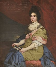 Painted portrait of Anne-Madeleine de Conty Argencourt showing a sitting lady.