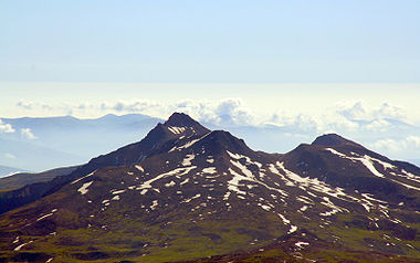 The four summits of Mount Aragats in Armenia.