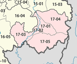 Carte des districts de la province d'Attapeu