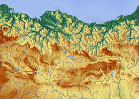 Carte topographique des Montagnes basques.